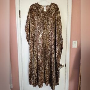 WINLAR NWT VINTAGE Cheetah Animal Print Kaftan Mumu One Size Mrs Roper Halloween